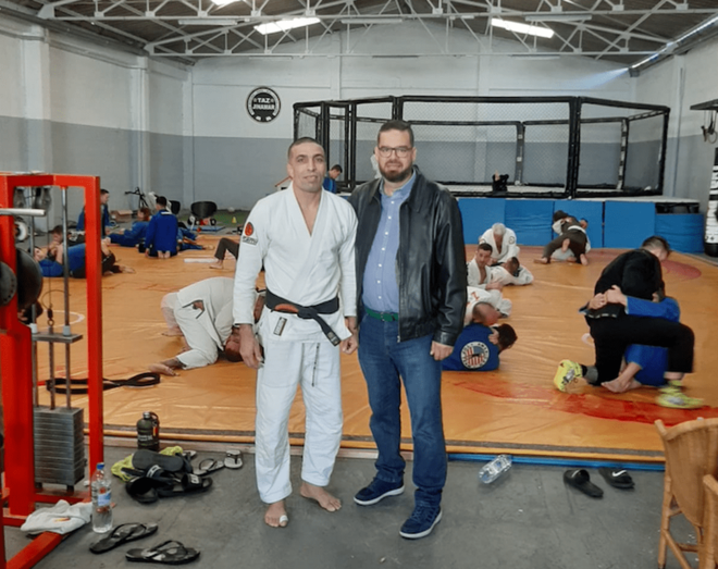 Juanma Suárez y Diego Ojeda, en las instalaciones del Taz Jinámar (Foto TA)